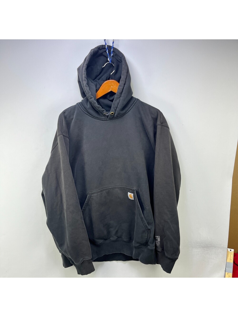 Carhartt Faded Black Rain Defender Work Pullover Hoodie 2XL